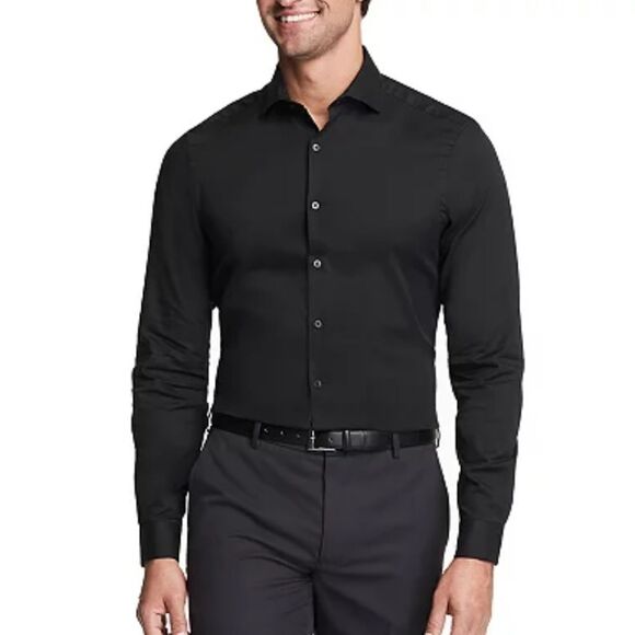NWT Van Heusen 16-16.5 Slim Fit Stretch Stain Shield - Picture 1 of 7